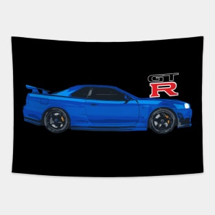 nissan skyline r34 bayside blue Tapestry