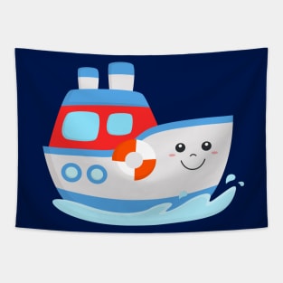 Ocean Liner Cruise Ship Cute Boat for Kids Tapestry