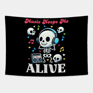 Music Keeps Me Alive - Dead Skull Tapestry