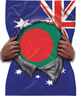 Bangladesh Flag Australian Flag Ripped Open - Gift for Bengali From Bangladesh Magnet