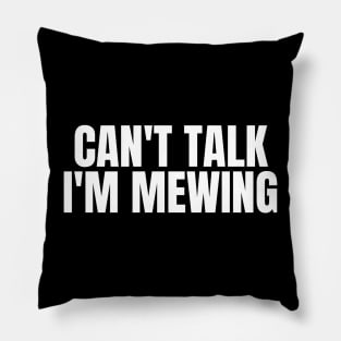 Can't Talk, I'm Mewing Pillow