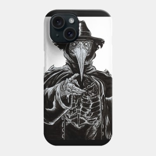 Black and White Plague Doctor Phone Case