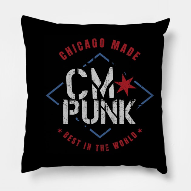 CM Punk Chicago Made Pillow by MunMun_Design