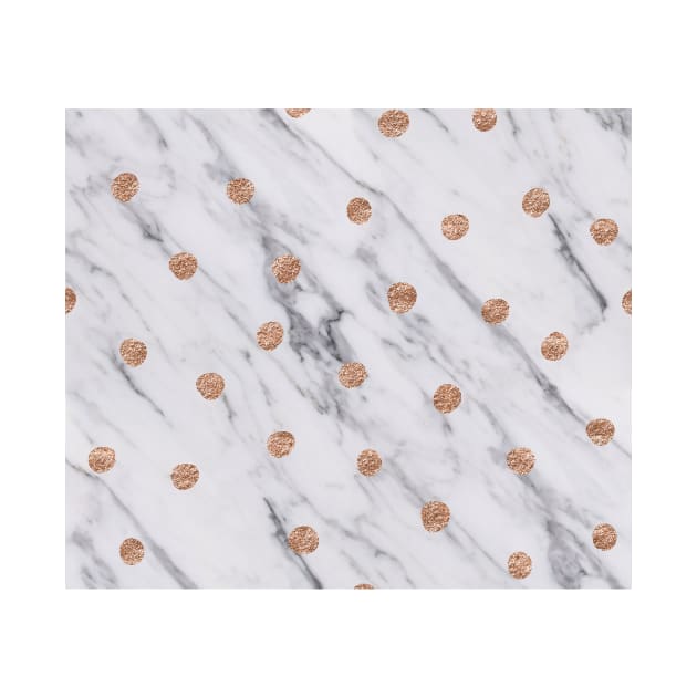 Rose gold spots on marble by marbleco