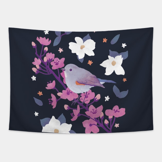 Red-Flanked Bluetail Bird Tapestry by Annelie