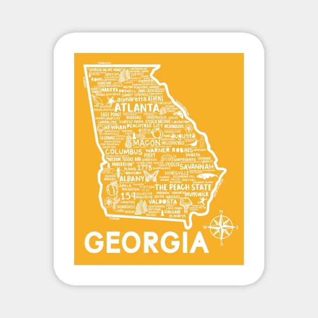 Georgia Map Magnet by fiberandgloss