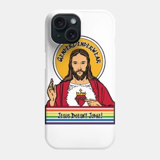 GenderBenderWear (White) - "Jesus Doesn't Judge" Phone Case