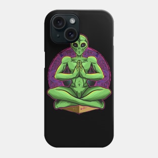 alien yoga Phone Case