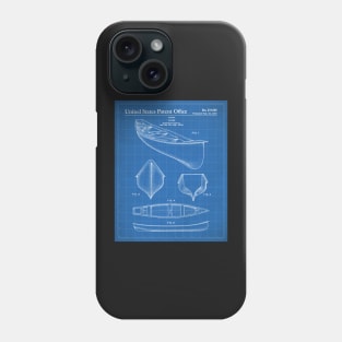 Canoe Patent - Kayak Art - Blueprint Phone Case