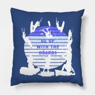 Kitesurfers Be Up With The Boards Retro Style Pillow