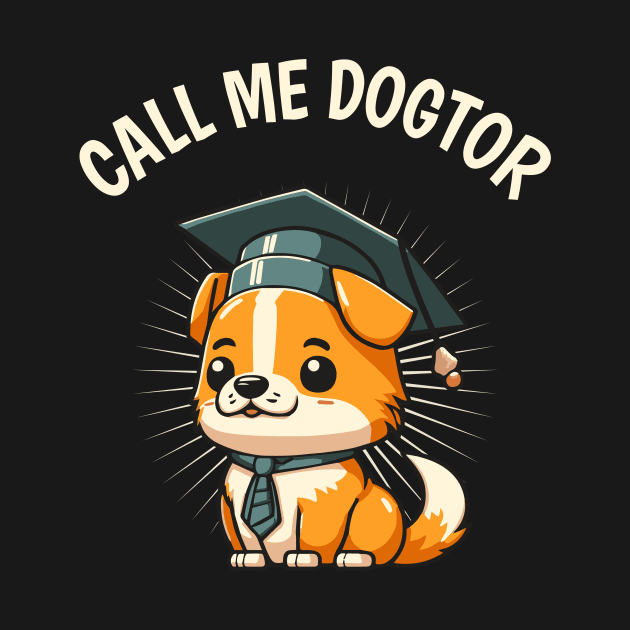 Cute Dog Funny Doctor Degree Doctoral by Foxxy Merch