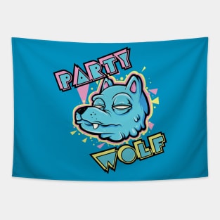 Funny Party Wolf Lover 80's Culture Party Animal Tapestry