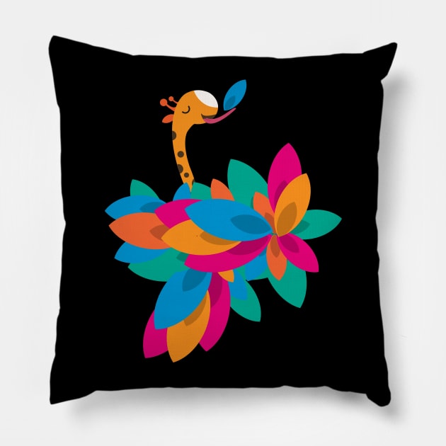 Orange and Trees Pillow by volkandalyan