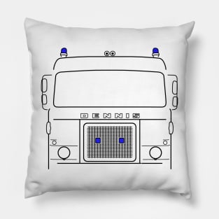 Dennis D Series 1970s British classic fire engine outline black Pillow