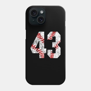 Vintage #43 Baseball Laces Baseball Mom Jersey Love Baseball Phone Case