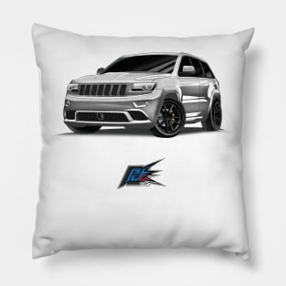 jeep cherokee srt8 white Pillow