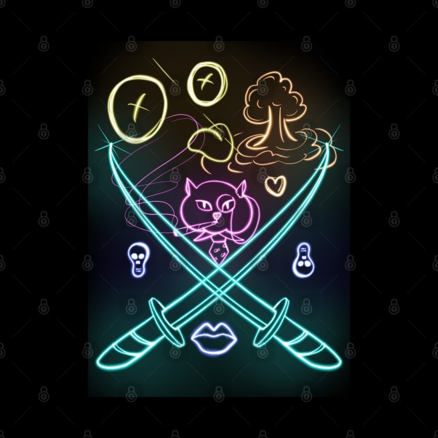 Neon gangsta cat club by Izzzzman