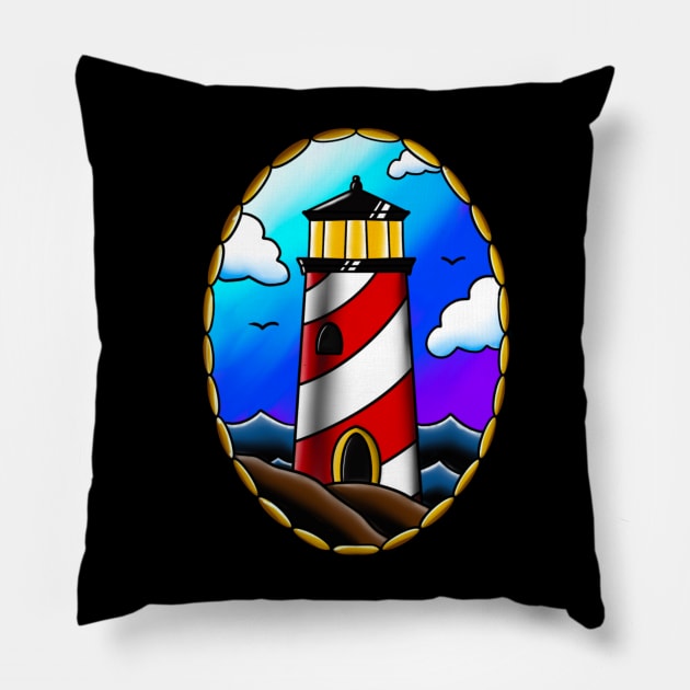 Lighthouse Pillow by JeremyBrownArt 