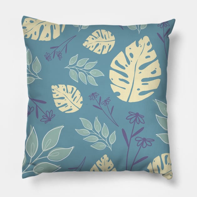 Floral Modern Abstract Pattern Pillow by ArtOfBea