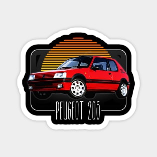 Peugeot 205 / Retro 80s Style Fan Design Magnet