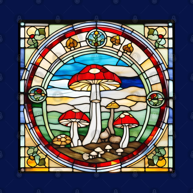 Asymmetrical Mushroom Stained Glass by Xie