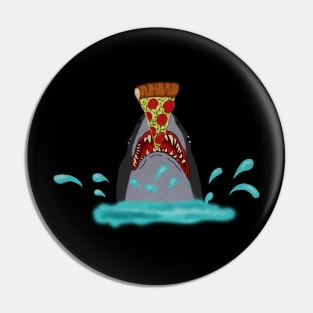 Shark Eating Pizza, Funny Pizza Lover Pin