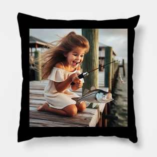 Girls love to fish Pillow