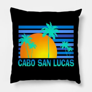 Cabo San Lucas Palm Tree Sunset Tropical Vacation Souvenir Pillow
