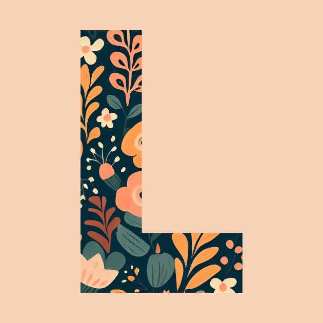 Whimsical Floral Letter L by BotanicalWoe