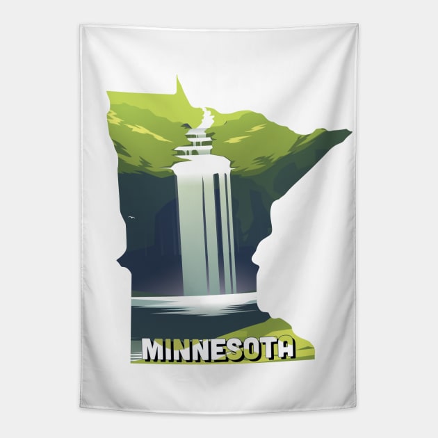 Minnesota state design / Minnesota lover / Minnesota gift idea / Minnesota butter gift /Minnesota lakes home state Tapestry by Anodyle