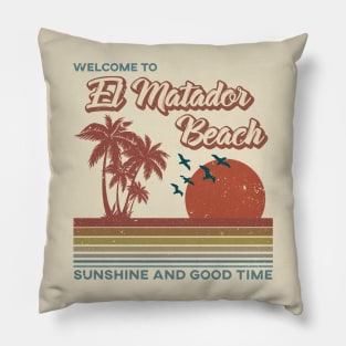 El Matador Beach Retro Sunset - El Matador Beach Pillow