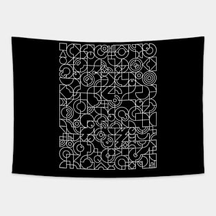 Electronic Music Producer Mosaic Pattern White Tapestry