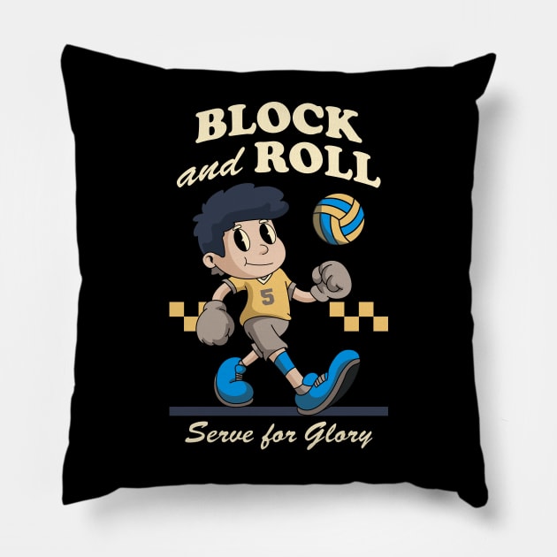 Funny Volley Ball Boy Pillow by milatees