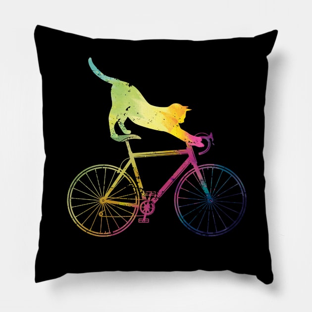 Cycling Cat Bicycle Pillow by shirtsyoulike