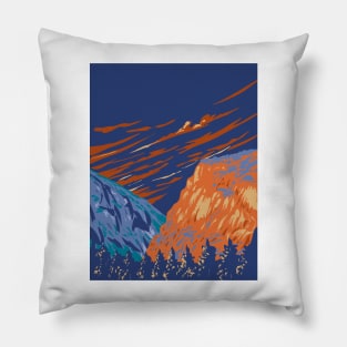 Smugglers Notch State Park in Lamoille County, Vermont New England USA WPA Art Poster Pillow