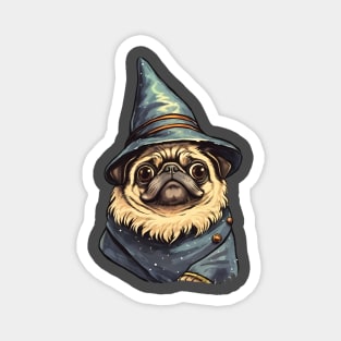 Cute Pug Wizard design Magnet