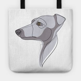 Whippet - one line drawing with colours Tote