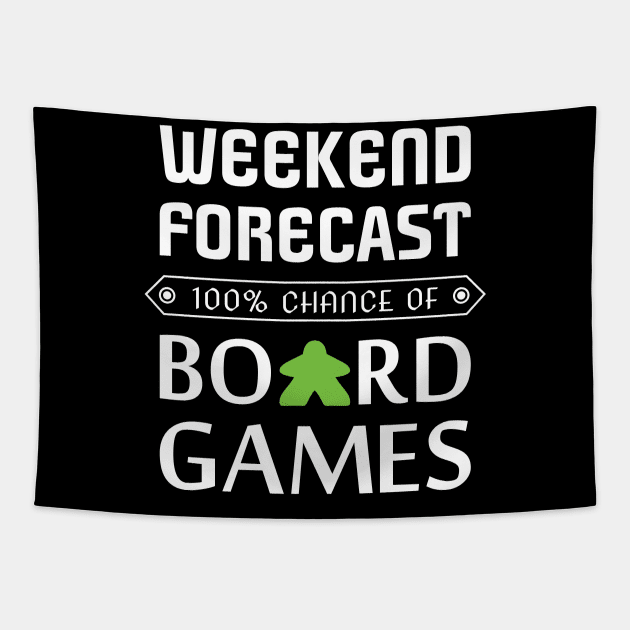 Green Meeple Weekend Forecast 100% Chance Of Board Games Tapestry by Shadowisper
