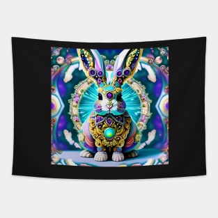 Bunny Rabbit Psychedelic Easter Gift AOP Rainbow Neon Trippy Tapestry