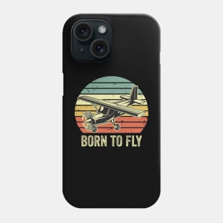 Born To Fly Pilot Funny Aviation Lover Airplane Enthusiast Phone Case