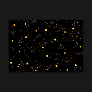 Full Moon Stars Galaxy Pattern T-Shirt