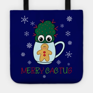 Merry Cactus - Small Cactus With Red Spikes In Christmas Mug Tote