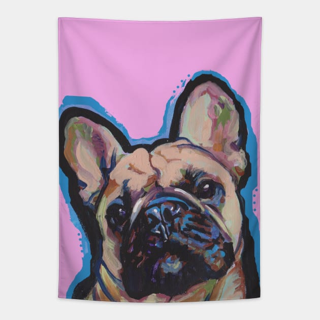 French Bulldog Dog Bright colorful pop dog art Tapestry by bentnotbroken11