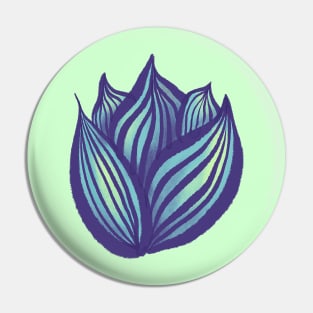 Abstract Flower Floral Decorative Art In Purple And Blue Pin