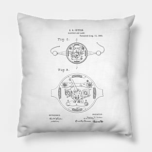 Electric Arc Lamp Vintage Patent Hand Drawing Pillow