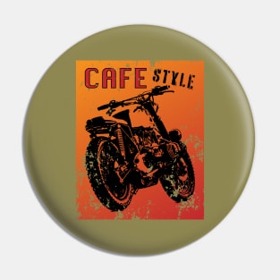 Cafe racer motorbike grunge poster style logo Pin