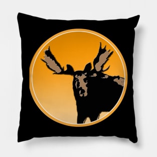 Moose at Sunset Pillow