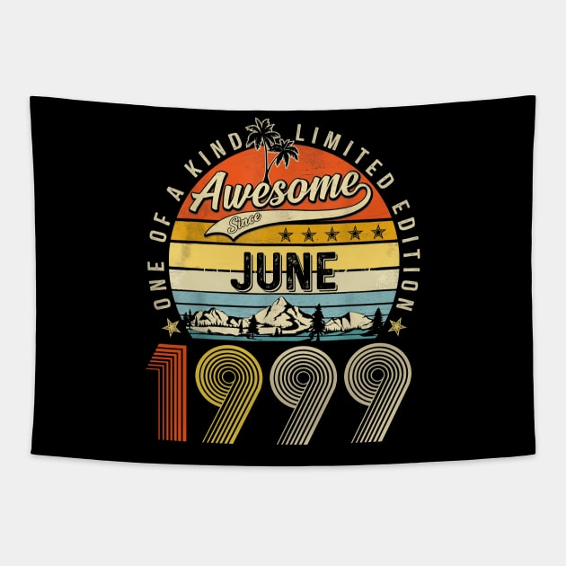 Awesome Since June 1999 Vintage 24th Birthday Tapestry by Benko Clarence