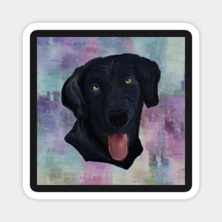 Dog Lover Custom Gifts, Black Lab Graphic Design Painted Abstract Art Labrador Dog Gift Magnet