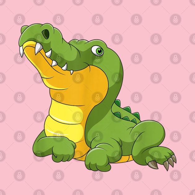 funny crocodile cartoon by Qurax